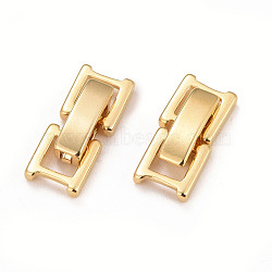 Eco-Friendly Brass Watch Band Clasps, Long-Lasting Plated, Lead Free & Cadmium Free, Real 24K Gold Plated, 16x6.5x4mm(KK-M225-28G)