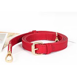 PU Leather Bag Strap, with Alloy Swivel Clasps, Bag Replacement Accessories, Red, 133x1.85x0.25cm(FIND-G010-D02)