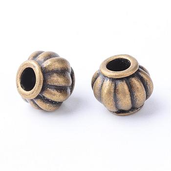 Tibetan Style Alloy Beads, Lantern, Cadmium Free & Nickel Free & Lead Free, Antique Bronze, 9~9.5x7.5mm, Hole: 3mm, about 660pcs/1000g