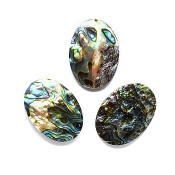 Natural Abalone Shell/Paua Shell Cabochons, Oval, Colorful, 32x23x4~6mm