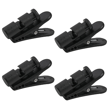 4Pcs 2 Style Plastic Earphone Cable Organizers, Wire Winder Clips, Black, 37.5x11.5x27mm, Hole: 3~5mm, 2pcs/style