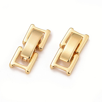 Eco-Friendly Brass Watch Band Clasps, Long-Lasting Plated, Lead Free & Cadmium Free, Real 24K Gold Plated, 16x6.5x4mm