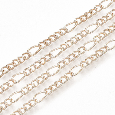 Brass Coated Iron Figaro Chain Necklace Making(X-MAK-T006-03RG)-3