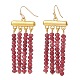 Dyed Natural Malaysia Jade Rondelle Beaded Tassel Dangle Earrings(EJEW-JE05103)-4