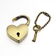 Heart Lock & Key Zinc Alloy Key Clasps(KEYC-O009-14)-3