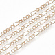 Brass Coated Iron Figaro Chain Necklace Making(X-MAK-T006-03RG)-3