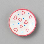 Resin Dollhouse Dish, Heart, Miniature Ornaments, for Dollhouse Accessories, Pink, 34x6mm(AJEW-TAC0045-014A)