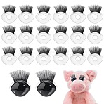 24Pcs Plastic Doll Eyes, with Eyelash, Clear, 39x31.5x8.5mm, Inner Diameter: 9mm(DIY-PH0033-07A)