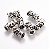 Tibetan Style European Beads, Large Hole Beads, Lead Free & Cadmium Free & Nickel Free, Antique Silver, Column, 11mm in diameter, 21.5mm thick, hole:8mm(X-LF11569Y-NF)