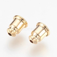 Brass Ear Nuts, Earring Backs, Nickel Free, Real 18K Gold Plated, 6x5mm, Hole: 0.6mm(KK-F759-37G-NF)