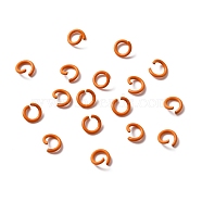 Zinc Alloy Open Jump Rings, Baking Painted, Ring, Dark Orange, 6x1mm, 18 Gauge, Inner Diameter: 4mm, about 100pcs/bag(FIND-WH0014-79E)