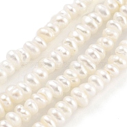 Natural Cultured Freshwater Pearl Beads Strands, Grade 5A, Rondelle, Old Lace, 2.8~3.2mm, Hole: 0.5mm, about 66pcs/strand, 7.68 inch(19.5cm)(PEAR-C003-33B)