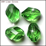 Imitation Austrian Crystal Beads, Grade AAA, Faceted, Bicone, Lime Green, 8x10.5mm, Hole: 0.9~1mm(SWAR-F077-11x8mm-16)