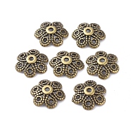 Tibetan Style Alloy Bead Caps, Cadmium Free & Nickel Free & Lead Free, Antique Bronze, 12.5x12.5x4mm, Hole: 1.5mm(MLF10883Y-NF)