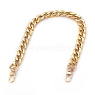 CCB Plastic Twist Chains Bag Handles, with Alloy Spring Gate Ring & Swivel Clasps, for Bag Straps Replacement Accessories, Golden, 44cm(AJEW-BA00078)