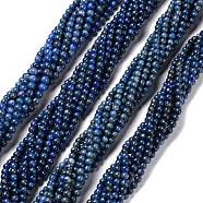 Natural Lapis Lazuli Beads Strands, Dyed & Heated, Round, 4~4.5mm, Hole: 1mm, about 85~95pcs/strand, 15.51''(39.4cm)(G-K311-14A-2)