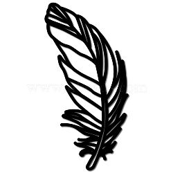 Laser Cut Basswood Wall Sculpture, for Home Decoration Kitchen Supplies, Feather, 300x150x5mm(WOOD-WH0123-074)
