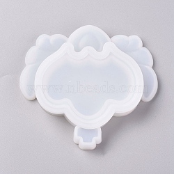 Storage Box Silicone Molds, Resin Casting Molds, For UV Resin, Epoxy Resin Jewelry Making, Crown and Wing, White, 128x142x22mm, Inner Diameter: 122x136mm and 77x102mm(DIY-WH0079-55)