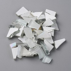 Glass Mosaic Tiles, Irregular Shape Mosaic Tiles, for DIY Mosaic Art Crafts, Picture Frames and More, White, 9~15x6~15x4mm, about 1299pcs/1000g(MOSA-WH0001-01A)