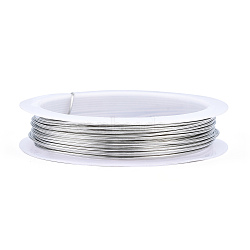 Round Craft Copper Wire, Nickel Free, Silver Color Plated, 20 Gauge, 0.8mm, about 16.40 Feet(5m)/Roll(X-CW0.8mm006)