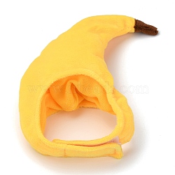 Cloth Pet Headwear Costume, with Hook and Loop Tapes, for Cats Dogs Festival Birthday Theme Party Photo Prop, Banana, Gold, 205x180x40mm, Inner Diameter: 70~110mm(AJEW-F049-12)