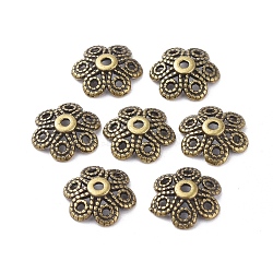 Tibetan Style Alloy Bead Caps, Cadmium Free & Nickel Free & Lead Free, Antique Bronze, 12.5x12.5x4mm, Hole: 1.5mm(MLF10883Y-NF)