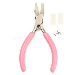 45 Carbon Steel Nylon Jaw Pliers, Flat Nose Pliers, Ferronickel, Pink, 14x8.7x0.95cm(PT-WH0009-02)