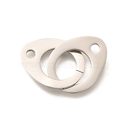 304 Stainless Steel Linking Rings, Teardrop, Stainless Steel Color, 37.5mm, Hole: 2.8mm(STAS-D288-01C-P)