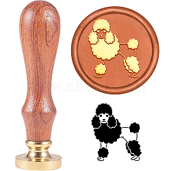 Brass Wax Seal Stamp with Handle, for DIY Scrapbooking, Dog Pattern, 3.5x1.18 inch(8.9x3cm)(AJEW-WH0184-0092)