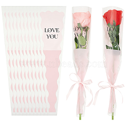 50Pcs OPP Flower Bouquet Wrapping Craft Paper, Pink, 450x120x0.1mm(DIY-WH0430-767)