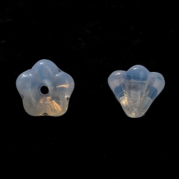 Czech Glass Beads, Imitation Opalite, Flower, Alice Blue, 6.5x5mm, Hole: 0.8mm, about 357~363pcs/bag