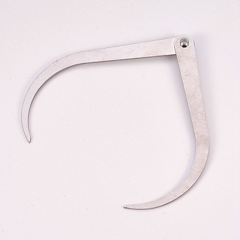 Profession Bent-leg Stainless Steel Caliper, Clay Sculpture Ceramic Pottery Measuring Tools, Platinum, 10.16cm