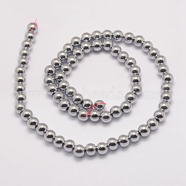 Chapelets de perles en hématite synthétique de grade AA(X-G-P258-05-6mm)-2