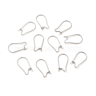 316 Surgical Stainless Steel Hoop Earrings Findings Kidney Ear Wires(X-STAS-E009-6)-4