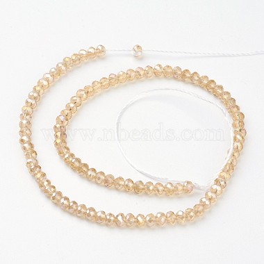 Chapelets de perles en verre galvanoplastique(X-EGLA-D020-6x4mm-49)-3
