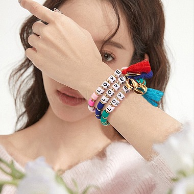 5Stk. 5 Farben Wortliebe-Perlen-Stretch-Armbänder-Set für Mädchen und Frauen(BJEW-SZ0001-97)-6