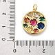 Flat Round Rack Plating Brass Micro Pave Cubic Zirconia Pendants(KK-Z071-76G)-3