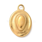 304 Stainless Steel Pendants, Cowboy Hat Charm, Real 18K Gold Plated, 17x11x5mm, Hole: 2mm(X-STAS-F349-04G)