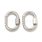 Non-Tarnish 304 Stainless Steel Screw Carabiner Lock Charms, for Necklaces Making, Quick Links, Oval, 26x19x3mm(STAS-C092-08P)