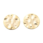 Brass Links Connectors, Cadmium Free & Lead Free, Long-Lasting Plated, Flat Round, Twist, Real 24K Gold Plated, 16x1mm, Hole: 1.4mm(KK-L205-08G-G)