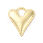 Brass Charms, Heart Charms, Rack Plating, Long-Lasting Plated, Cadmium Free & Lead Free, Real 18K Gold Plated, 14x12x3mm, Hole: 3mm(KK-F895-04G)