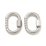 304 Stainless Steel Screw Carabiner Lock Charms, for Necklaces Making, Oval, 26x15.5x3mm(STAS-C092-08P)
