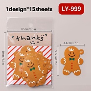 Christmas Theme Paper Self-Adhesive Stickers, for Presents Decoration, Bear, 56x50x0.2mm, sheets/bag(DIY-M070-10D)