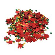 Plastic Table Scatter Confetti, for Christmas Party Decorations, Santa Claus & Star, Mixed Color, 6~16.2x6~12.2x0.3mm(DIY-I042-B02)