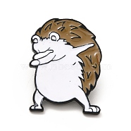 Hedgehog Enamel Pin, Electrophoresis Black Alloy Creative Badge for Backpack Clothes, Camel, 29.5x22x2mm, Pin: 1.2mm(JEWB-I019-26EB)