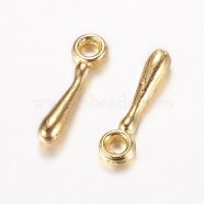 Alloy Charms, Golden, 11x2mm, Hole: 1mm(PALLOY-E446-19G)