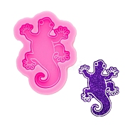 Four-Legged Snake/gecko Silicone Molds, Resin Casting Molds, for UV Resin & Epoxy Resin Jewelry Making, Hot Pink, 72x53x7.5mm(X-DIY-F104-07)