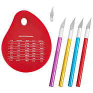 Clay Craft Tool Kits, including Manganese Steel Knife, Blade, Silicone Scraper, Mixed Color(TOOL-UN0001-32)
