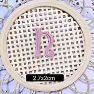 Computerized Embroidery Cloth Self Adhesive Patches, Stick on Patch, Costume Accessories, Letter, Pink, N:27x20mm(FIND-TAC0002-01N)