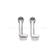 Tibetan Style Alloy Pendants, Cadmium Free & Lead Free, Letter L, L: 16x7x2mm, Hole: 2mm, about 1920pcs/1000g(TIBE-S108-108L-AS-RS)